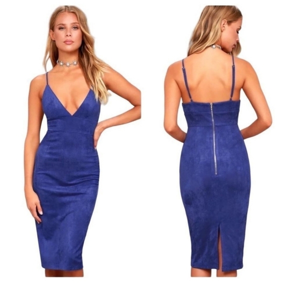 Lulu's Blue Midi Dress - Picture 1 of 10